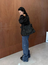 (2-way) VINTAGE POCKET LEATHER BAG