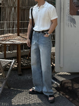 Dao placket collar knitwear