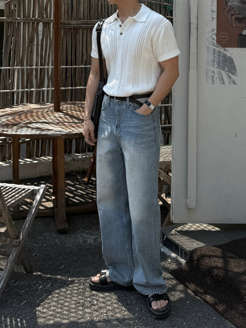Dao placket collar knitwear