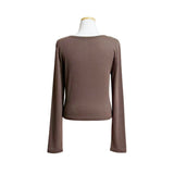 (4color) Flower Button Slim Cardigan