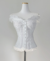 Sindy lace button blouse