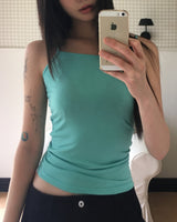 Bisom Color Strap Sleeveless Top