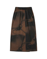 Embroidered Graphic Jersey Skirt _ BROWN