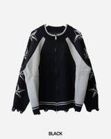 Star-printed Knitwear Zip-Up