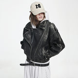 Double-collar shoulder outerwear_DARK GRAY
