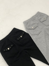 シルバースタッドブーツカットパンツ