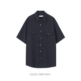 LMN Enle サマーナイロンウェスタンセットアップ半袖ジャケット (3 colors)
