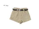 [Belt SET] Bessy Roll-up Washing Denim Short Pants