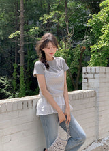 シンプル＆ベーシックなラウンド半袖Tシャツ (6color)