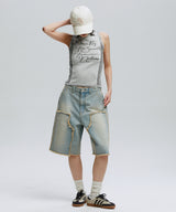 DOODLE TWO TONE KNIT VEST_WH