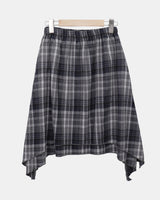 Treel Vintage Check Layered Midi Skirt