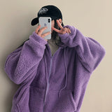 Mimoo soft wool hooded zip-up