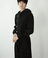 [DOJINOI] YEOMIM CROP HOODIE JUMPER BLACK