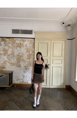 Leopard skinny pants mini skirt