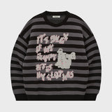 Stripe Puppy グラフィックニット