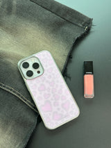 Hearts Leopard Silver MagSafe iPhone Case