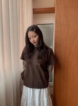 [BAONHAUS] Crein Stripe Color Matching Layered Long Sleeve Tee
