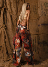 Mother Painted Pattern Cargo Jeans