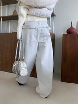 Steel Frame Metal Stud Balloon Fit Wide Long Pants (2 colors)