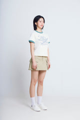 ユニバーサルプリント ½Tシャツ (ivory/green)