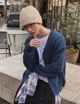 Riggle Washed V-Neck Knit Cardigan