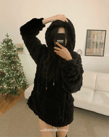 [UNISEX]Snowa cable Fleece Long Sleeve Hoodie 