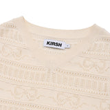 RIBBON CROCHET CROP KNIT VEST [IVORY]