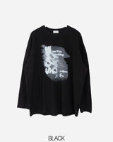 シャドープリント長袖Tシャツ