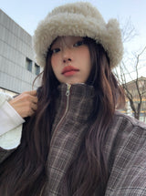 Mison Reversible Wool Fluffy Earflap Hat