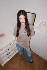 プレミアムコットンオーバーサイズフィットラウンド半袖Tシャツ