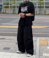 イリューネスレタリングオーバーサイズスプリットショートスリーブTシャツ