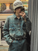 [PREMIUM/MADE] Signature mold crop denim jacket