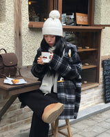 [ORIGINAL] Meter Check Hooded Duffle Coat