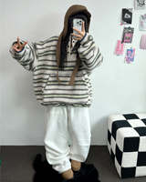 FLEECE❤RIVET TWO PIMTUCK LONG PANTS 🖤🤍🩶3COLOR