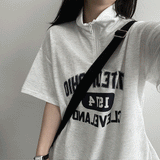 [H&L] Motanorak Half Zip-Up Short Sleeve T-Shirt