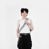 HIERARCHY STUDIOS TMTNW - ライトグレームーンナイロンバッグ