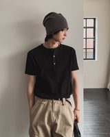 ビキュークロームヘンリーネックショートスリーブTシャツ