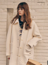 WOOL HALF COAT IVORY