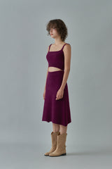 Skin knit skirt_grape