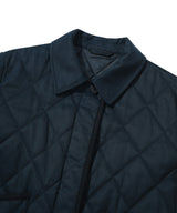 Women’s Collar Quilted Short Jacket Dark Navy