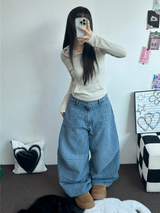 BALLOON PARACHUTE バックスナップバルーンデニムパンツ 🩵🖤2COLOR
