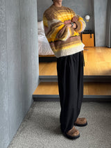 2 Low Multi Border Shaggy Knit (2color)