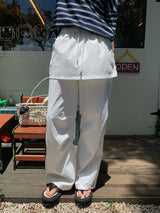 [MADE] Kaen Nylon Layered Skirt Banding Pants