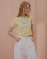 ラブリボンリンガーTシャツ-CREAM