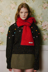 Stitch Wool Muffler [Red]