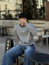 With crop stripe long-sleeve tee