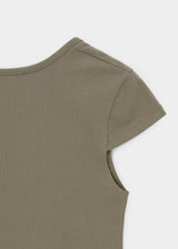 [B-BASIC] テンションコットンスクエアネックキャップスリーブ半袖Tシャツ (2 SIZE)