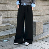 [BELLIDE MADE] ダブルサイデッドフリースピンタックワイドパンツ