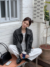 #LV Vintage Black Leather Jacket 