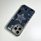 フェイドデニムスターダストスマホケース ダークインディゴ (SV_Epoxy)